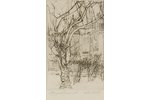Цирулис Карлис (1925 - 1994), Старая Рига - Церковь Петра, рижский парк - древнее дерево, 1981 г., б...